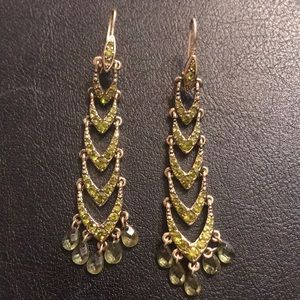 VINTAGE GREEN MULTI DROP EARRINGS